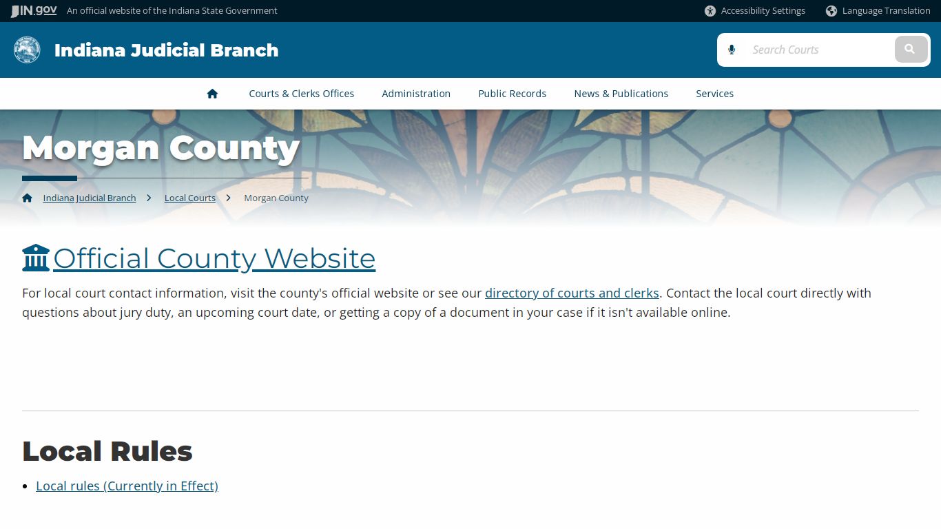 Indiana Judicial Branch: Morgan County - Courts